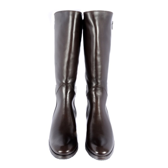 Le Pepe Napa Brn Mid Calf Boots with Shearling Fur - Picture 4 of 6